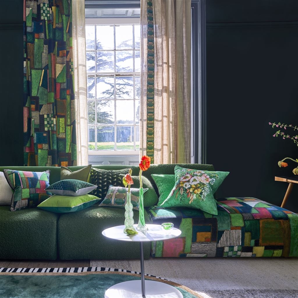 Margaretta Emerald Emboidered Cushion