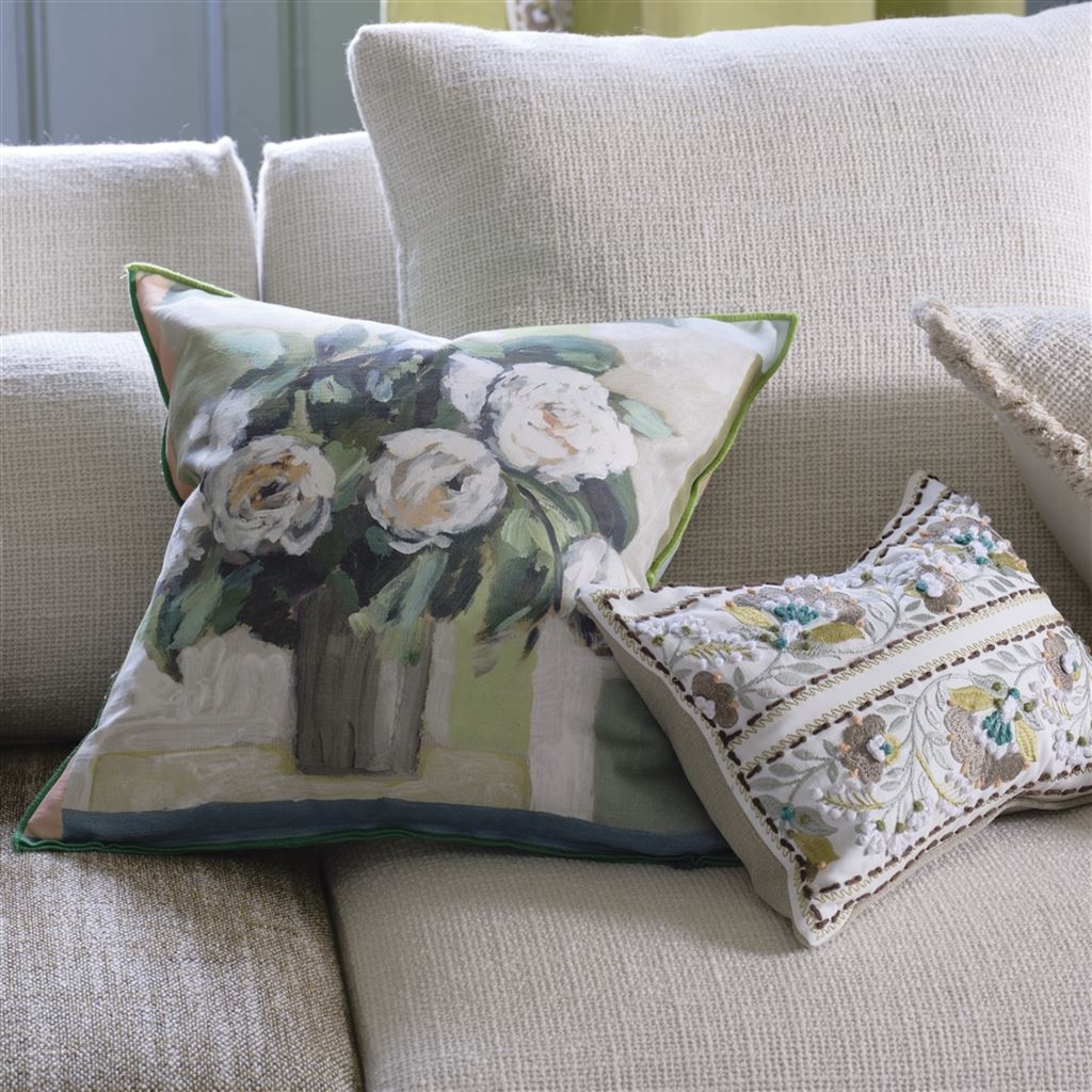 Celadon Vase Celadon Cotton Cushion