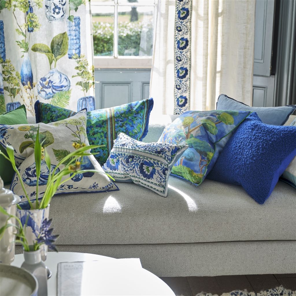 Matsu Cobalt Cotton Cushion