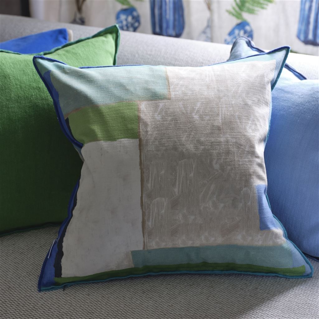 Celadon Vase Delft Cotton Cushion