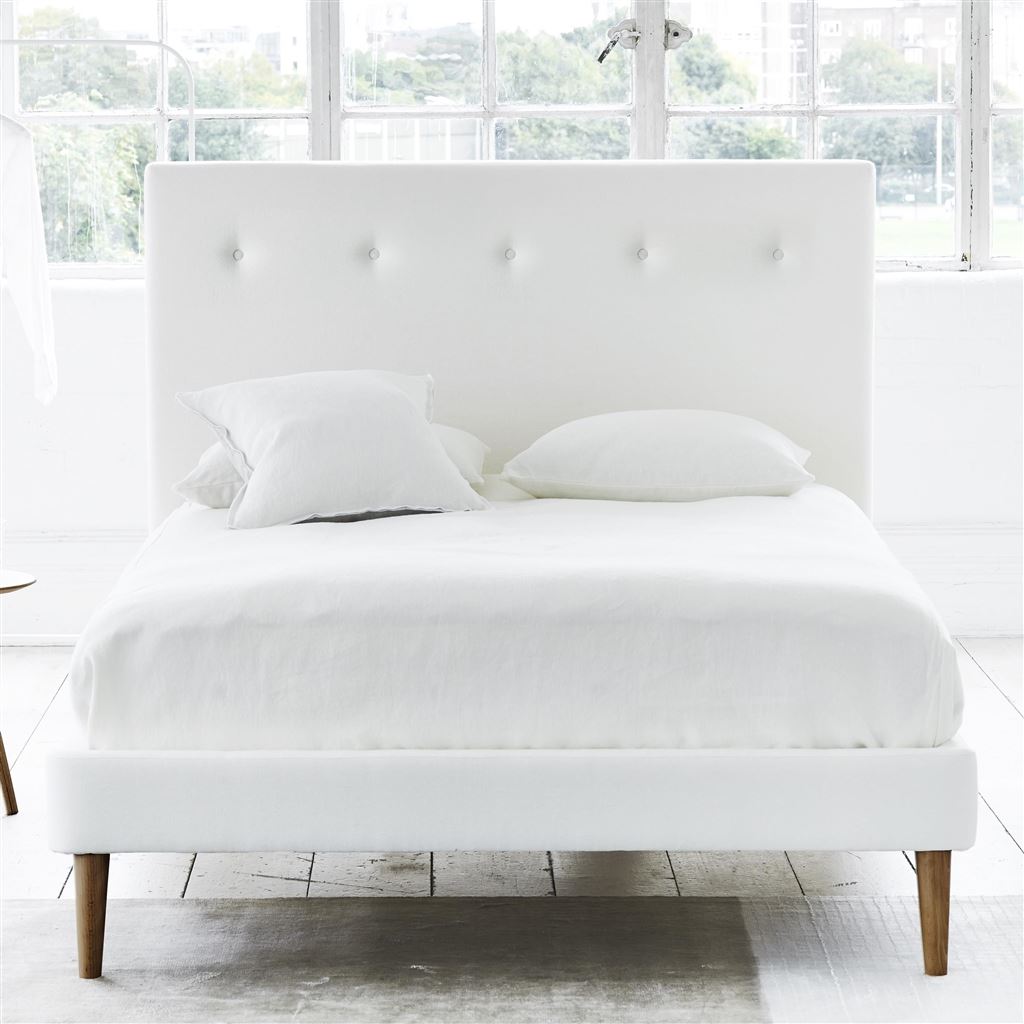 Polka King Headboard - Self Buttons - Cassia Chalk