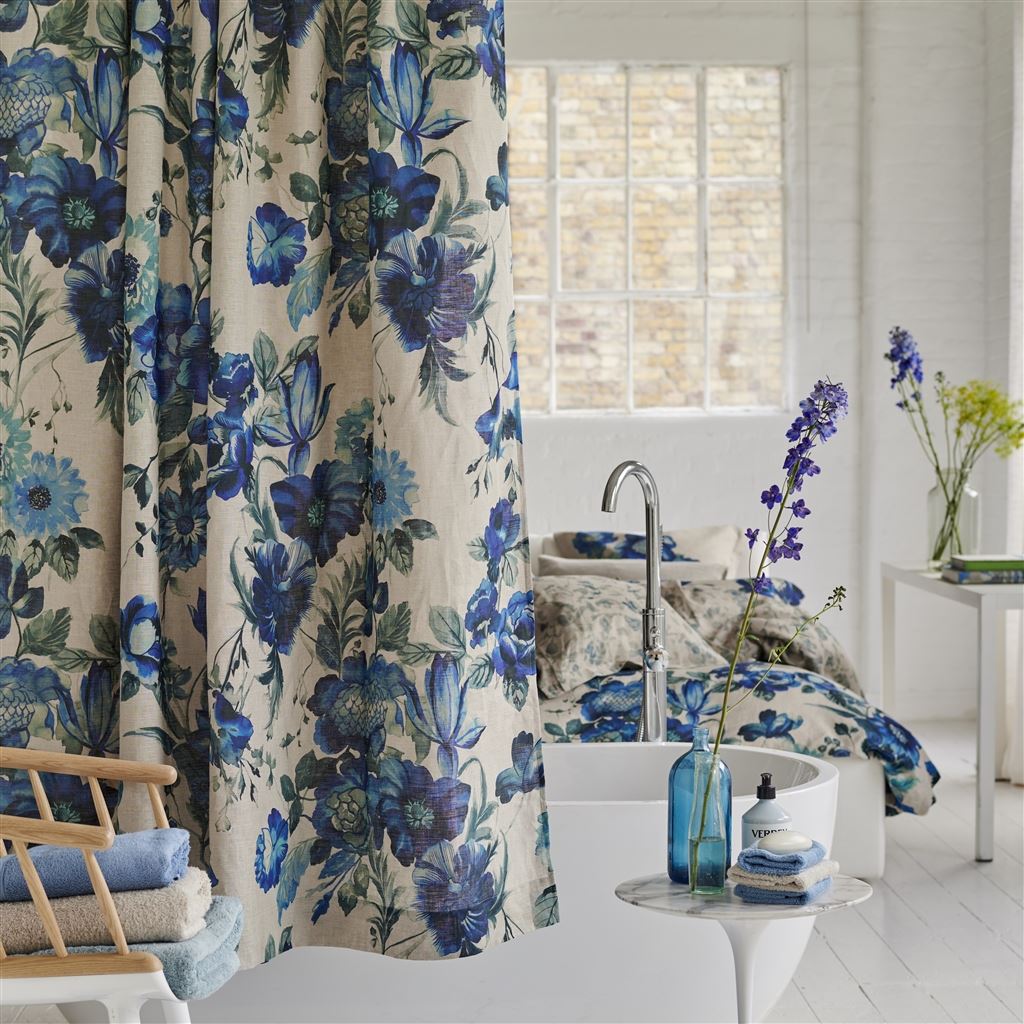 Hirigana Indigo Shower Curtain