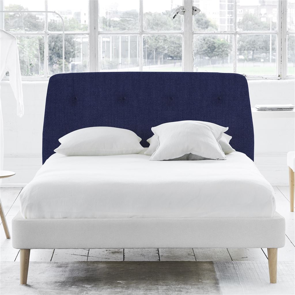 Cosmo Double Headboard - Self Buttons - Brera Lino Marine