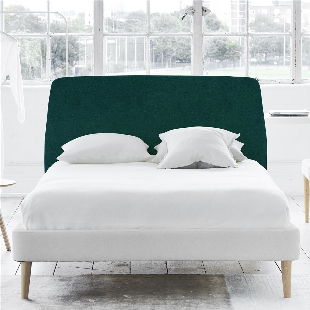 Cosmo Superking Headboard - Self Buttons - Cassia Azure