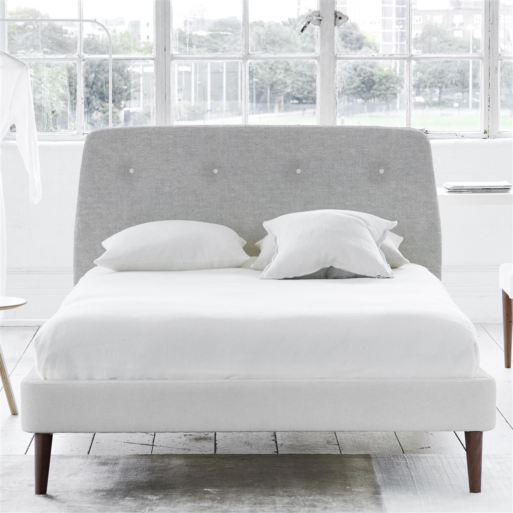 Cosmo Superking Headboard - White Buttons - Brera Lino Graphite