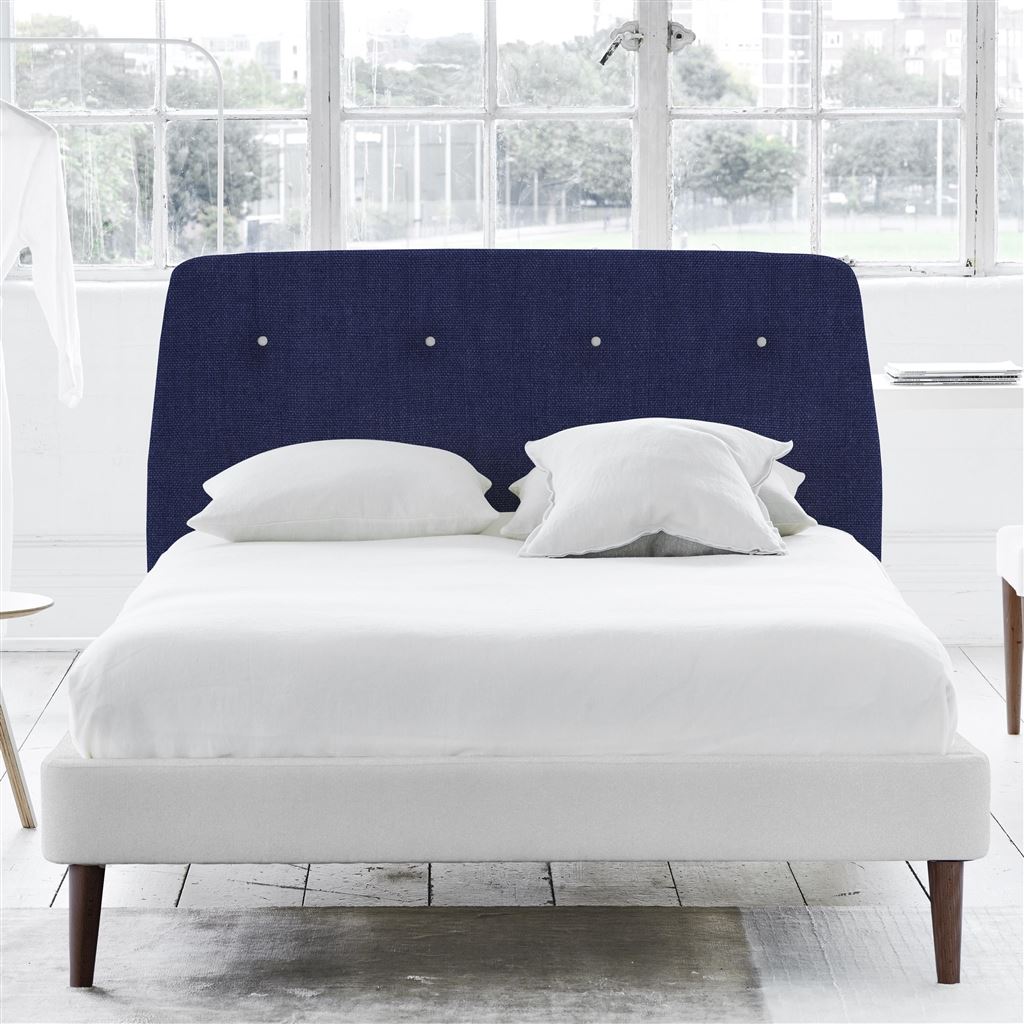 Cosmo Superking Headboard - White Buttons - Brera Lino Marine