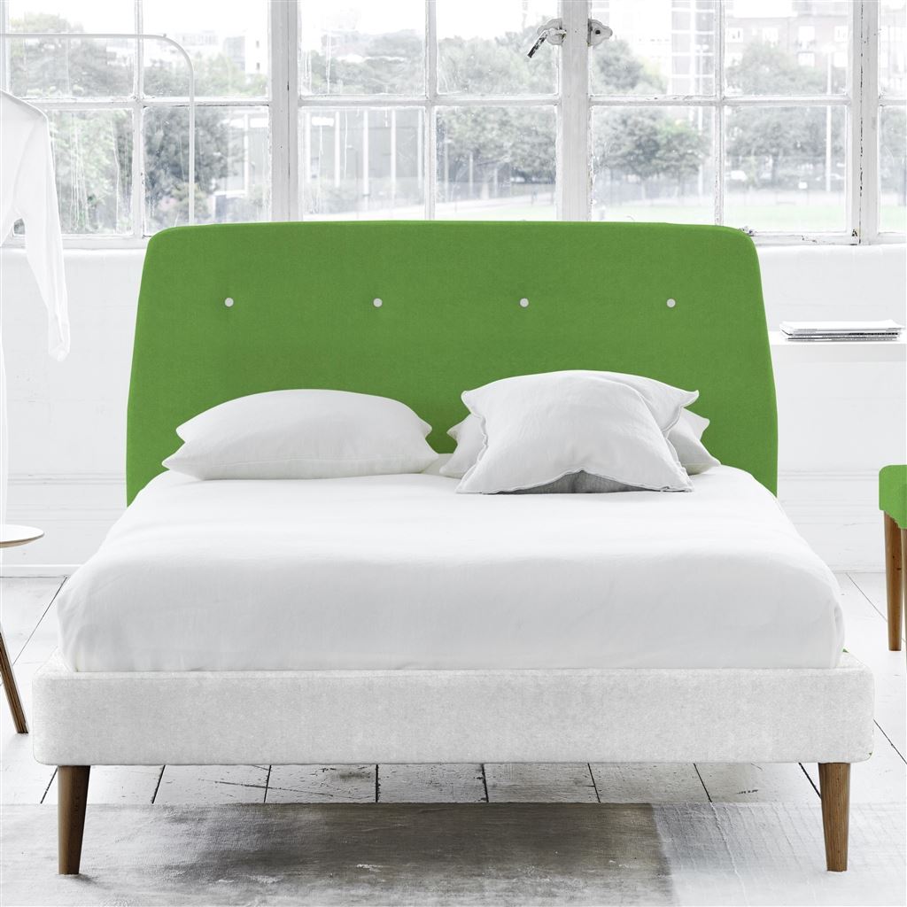 Cosmo Superking Headboard - White Buttons - Cassia Grass