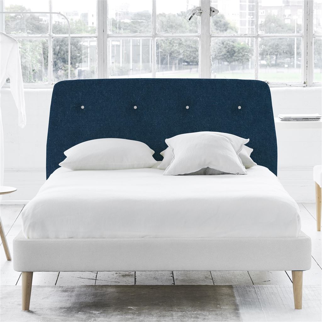 Cosmo Superking Headboard - White Buttons - Cassia Prussian