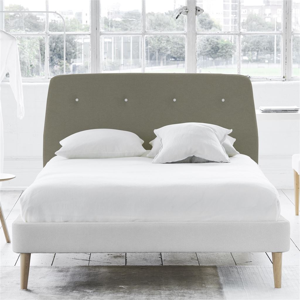 Cosmo Superking Headboard - White Buttons - Rothesay Linen