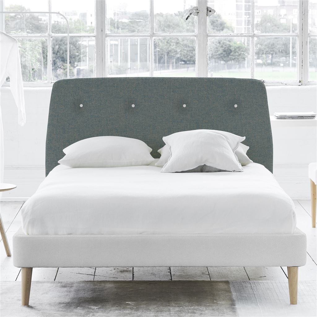 Cosmo Double Headboard - White Buttons - Rothesay Aqua