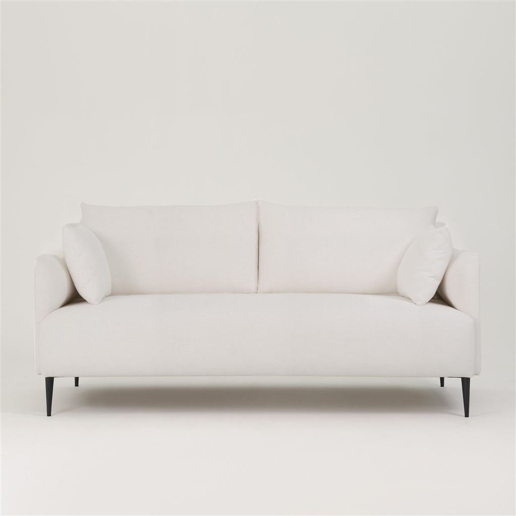 Positano 2.5 seater - Matt Black Legs - Brera Lino Alabaster