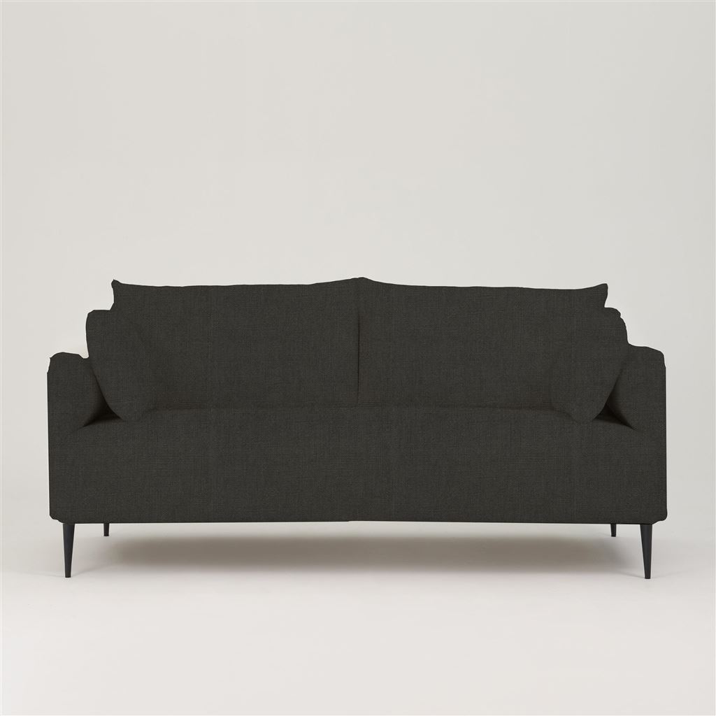 Positano 2.5 seater - Matt Black Legs - Brera Lino Charcoal