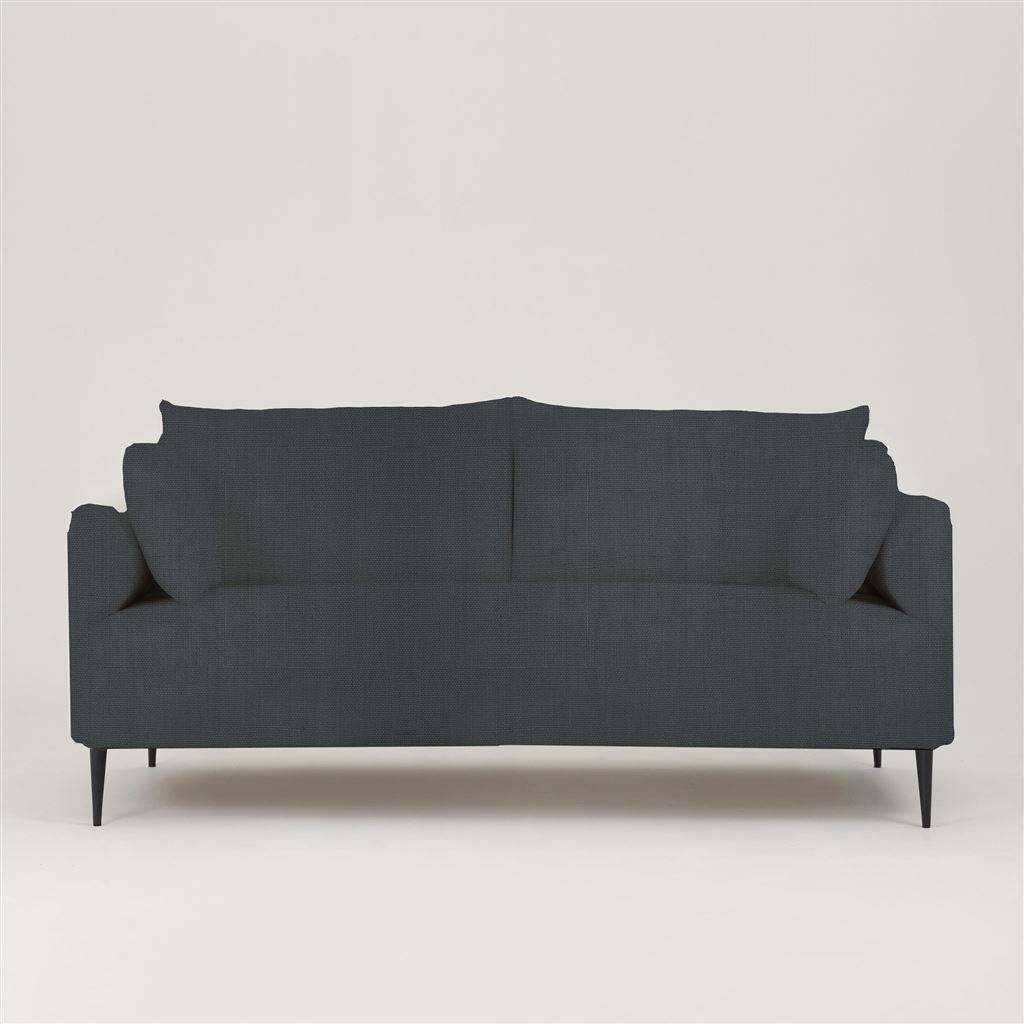 Positano 2.5 seater - Matt Black Legs - Brera Lino Dusk