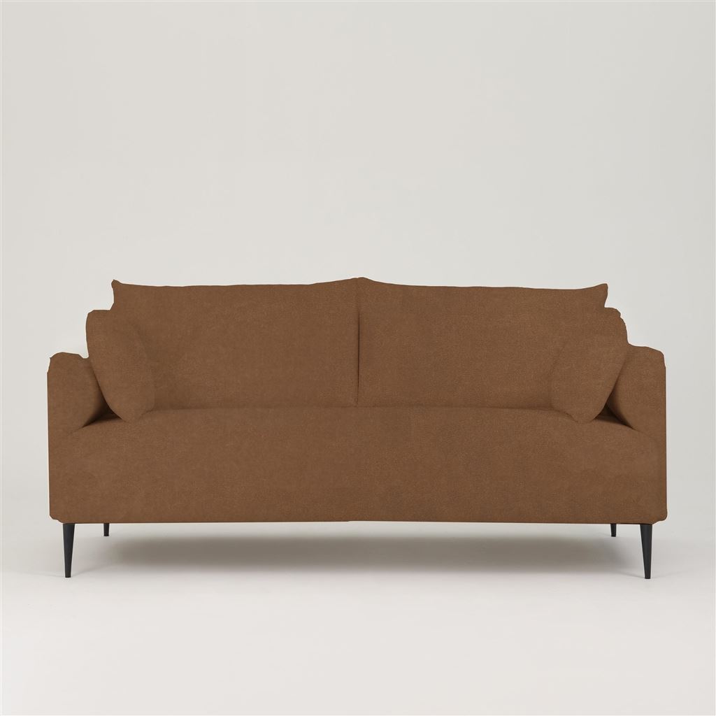Positano 2.5 seater - Matt Black Legs - Cassia Velvet Hazel