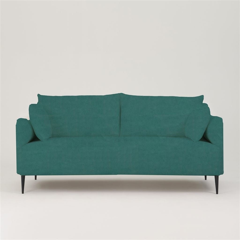 Positano 2.5 seater - Matt Black Legs - Cassia Velvet Azure