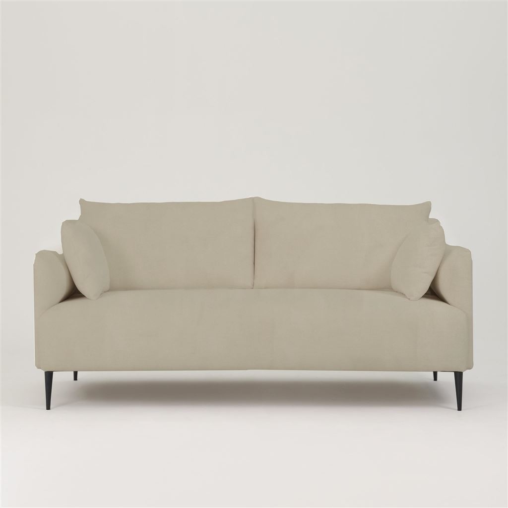 Positano 2.5 seater - Matt Black Legs - Cassia Velvet Dove