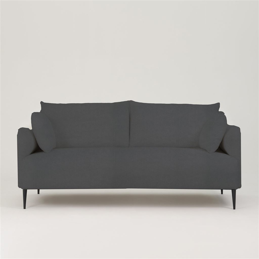 Positano 2.5 seater - Matt Black Legs - Cassia Velvet Granite