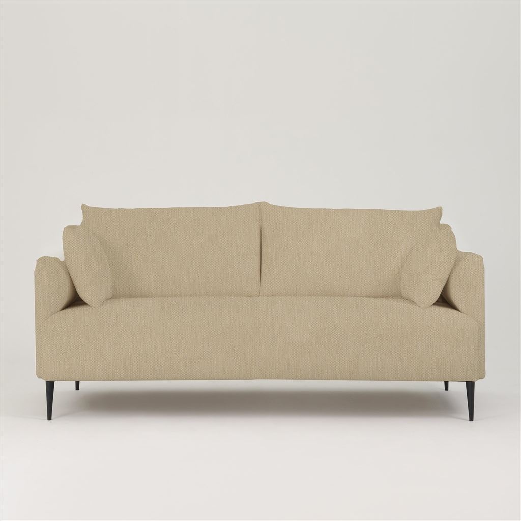 Positano 2.5 seater - Matt Black Legs - Tortona Ecru