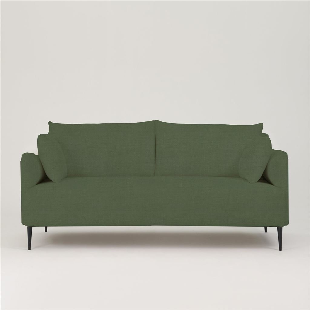 Positano 3 seater - Matt Black Legs - Brera Lino Emerald