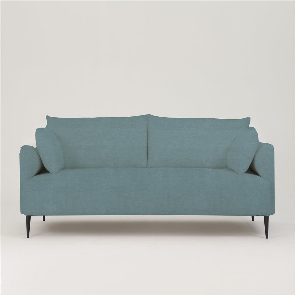 Positano 3 seater - Matt Black Legs - Brera Lino Mist