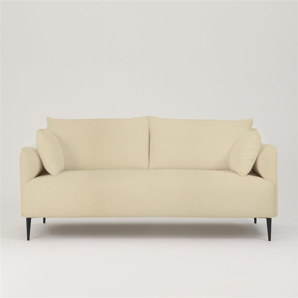 Positano 3 seater - Matt Black Legs - Cassia Velvet Calico