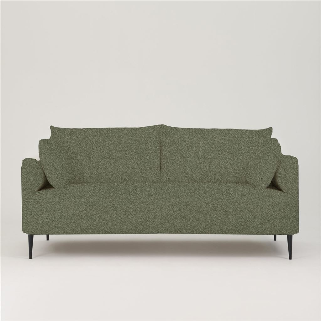 Positano 3 seater - Matt Black Legs - Aria Vintage Green