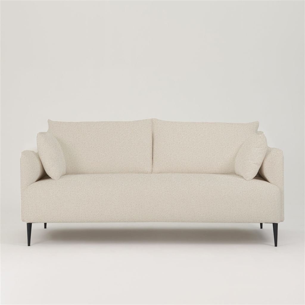 Positano 3 seater - Matt Black Legs - Aria Chalk