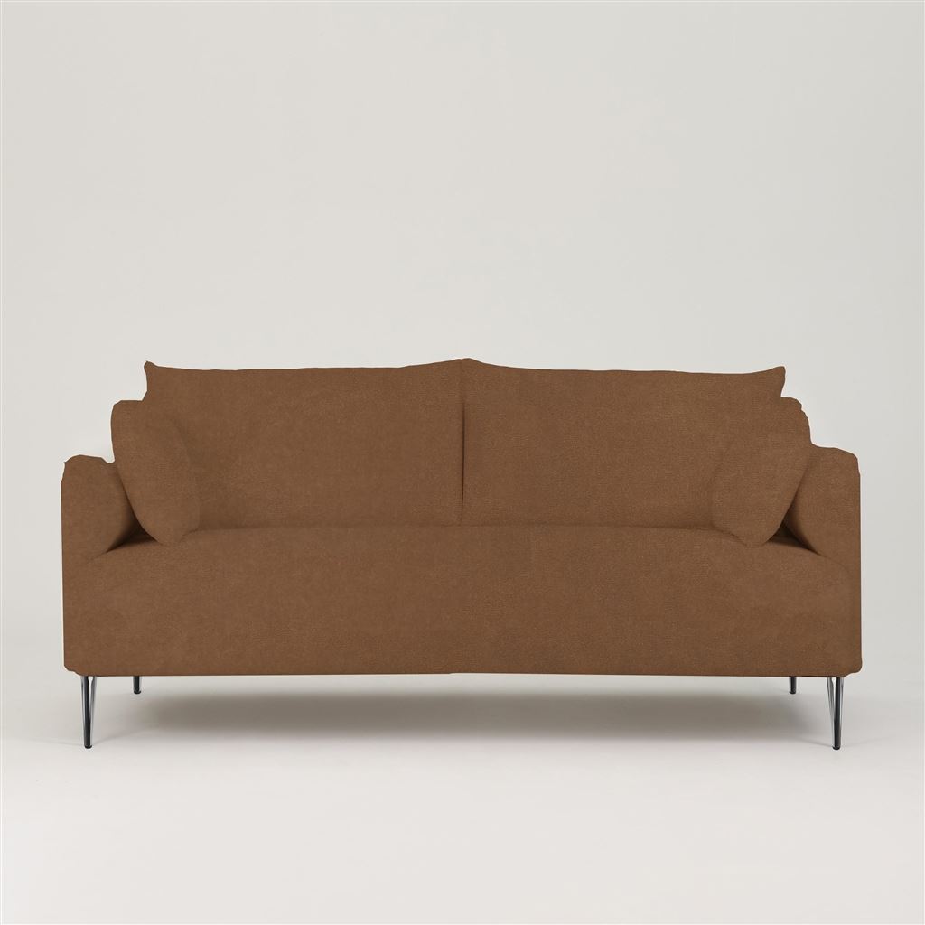 Positano 2.5 seater - Polished Steel Legs - Cassia Velvet Hazel