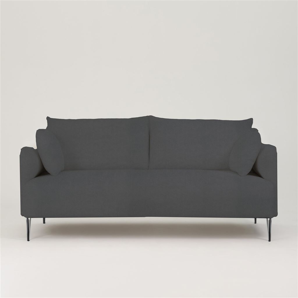 Positano 2.5 seater - Polished Steel Legs - Cassia Velvet Granite