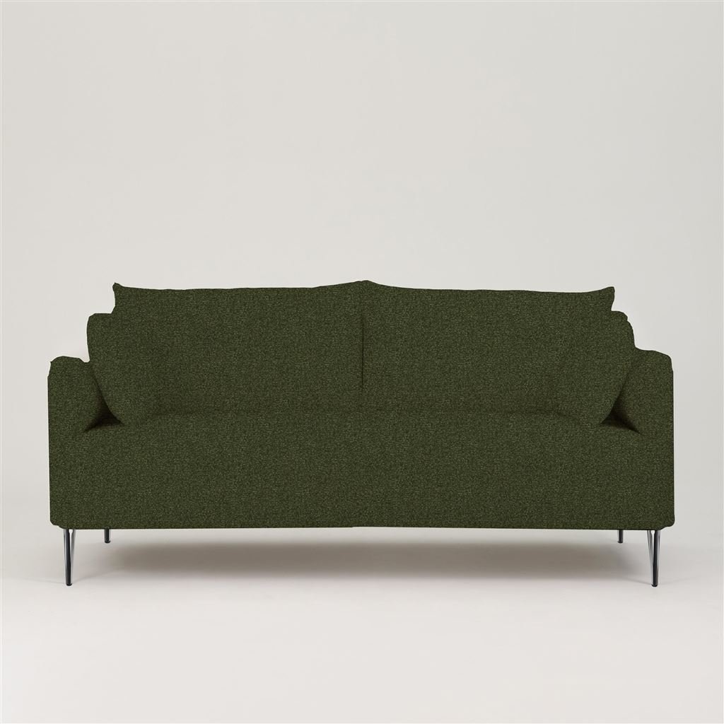 Positano 3 seater - Polished Steel Legs - Aria Forest