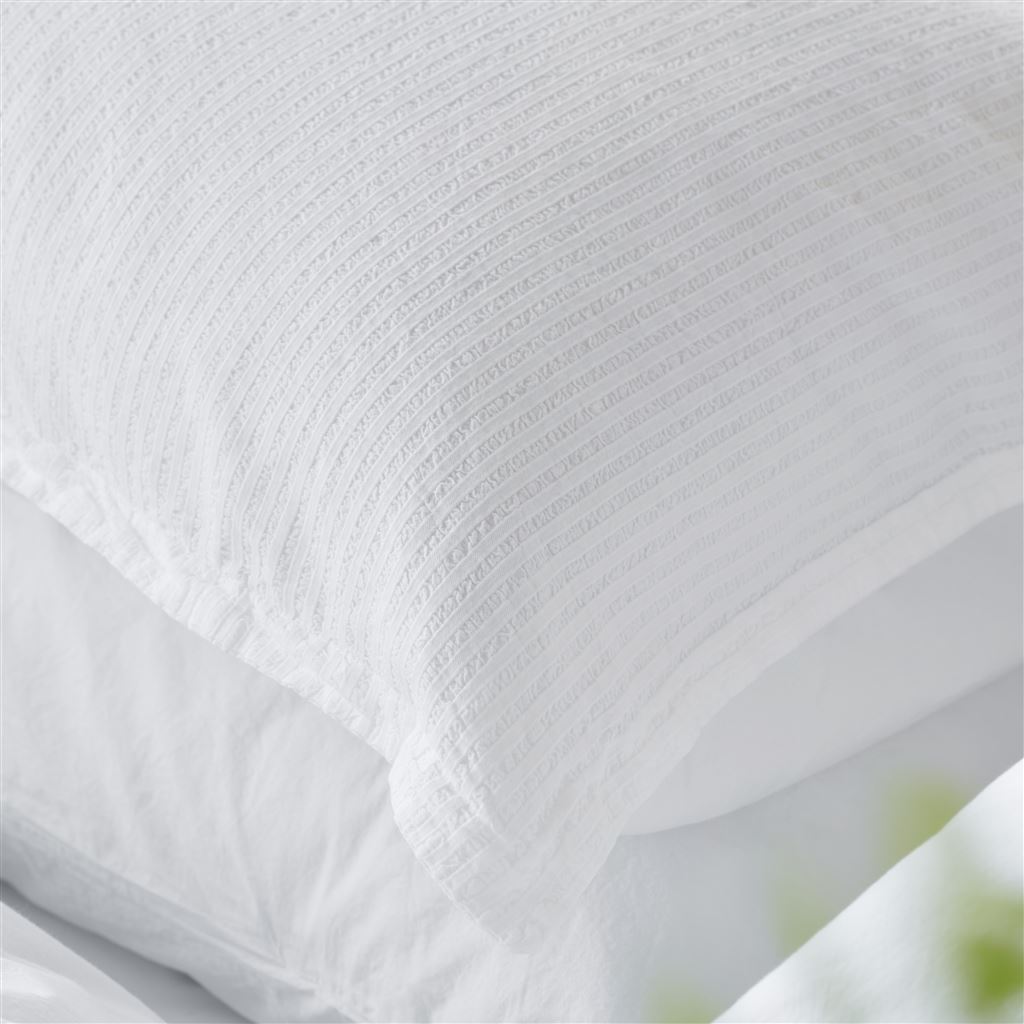 Mayfield Seersucker Chalk Cotton Bed Linen