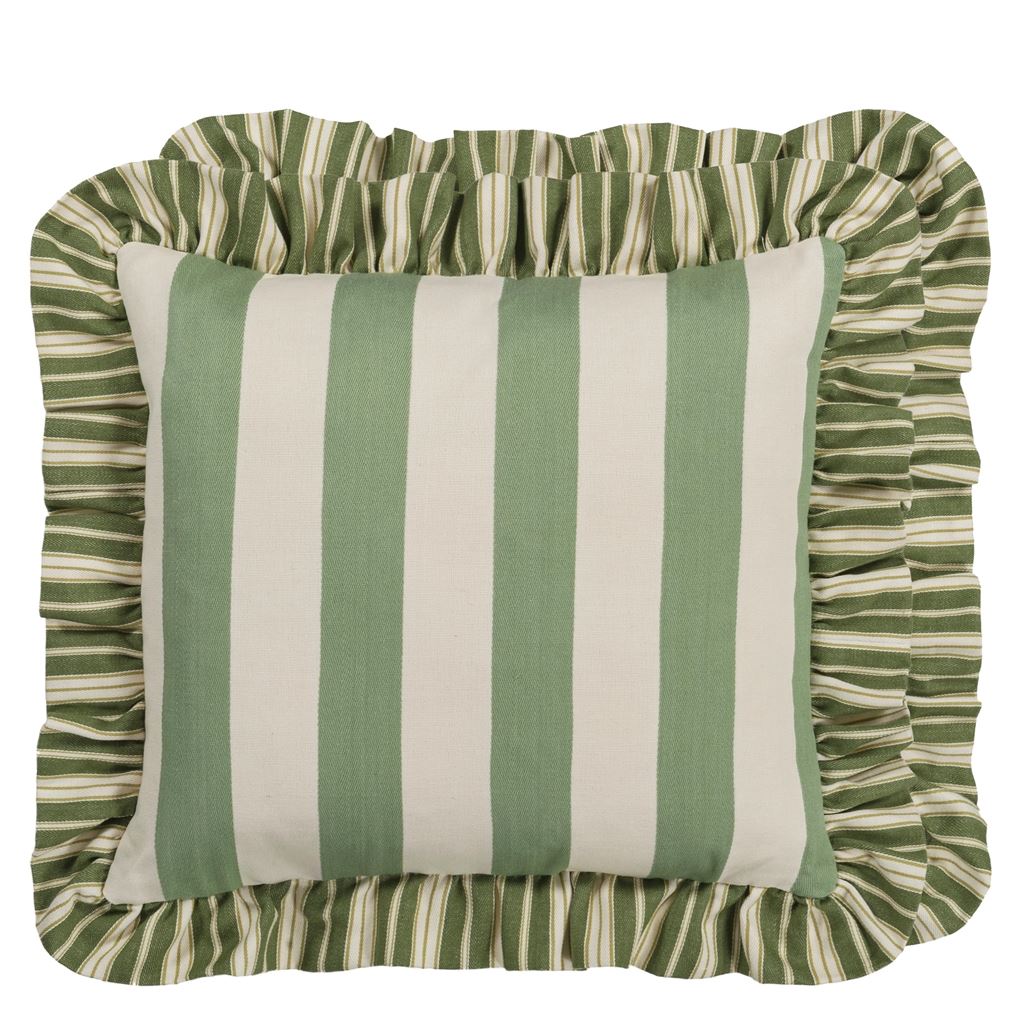 berkeley stripe celadon cushion