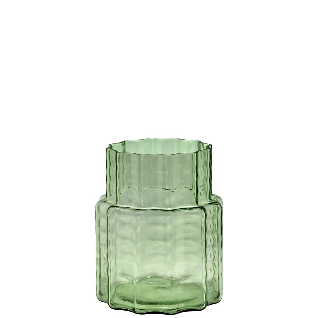 Tall Green Waves Vase