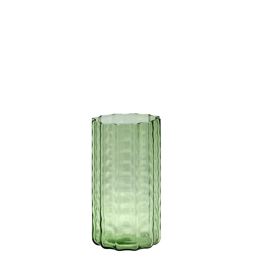 Wide Green Waves Vase