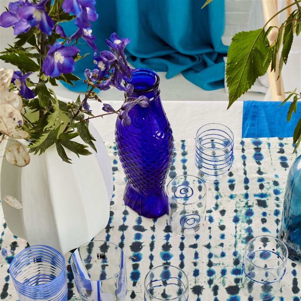 Cobalt Blue Glass Fish Carafe