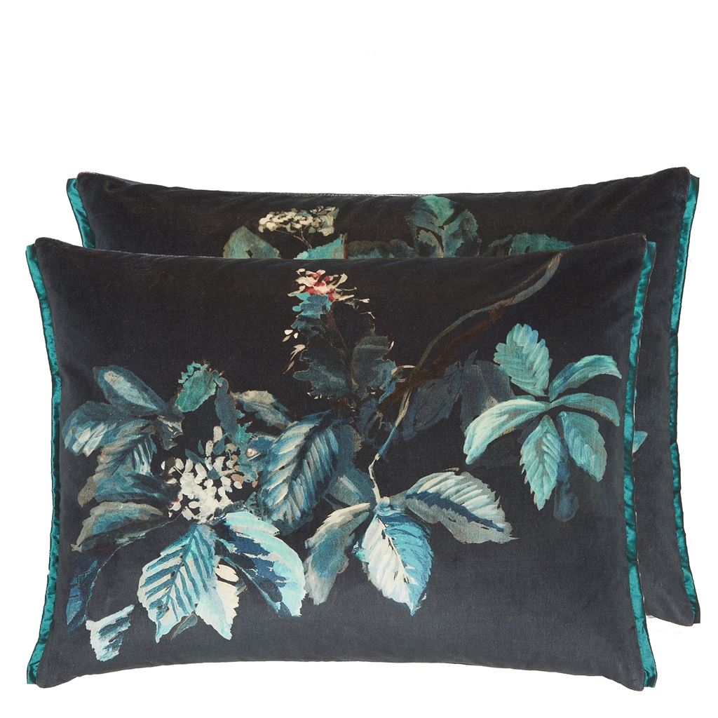 pasqueflower indigo cushion