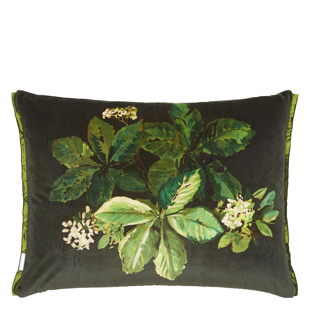 Pasqueflower Olive Cushion - Reverse
