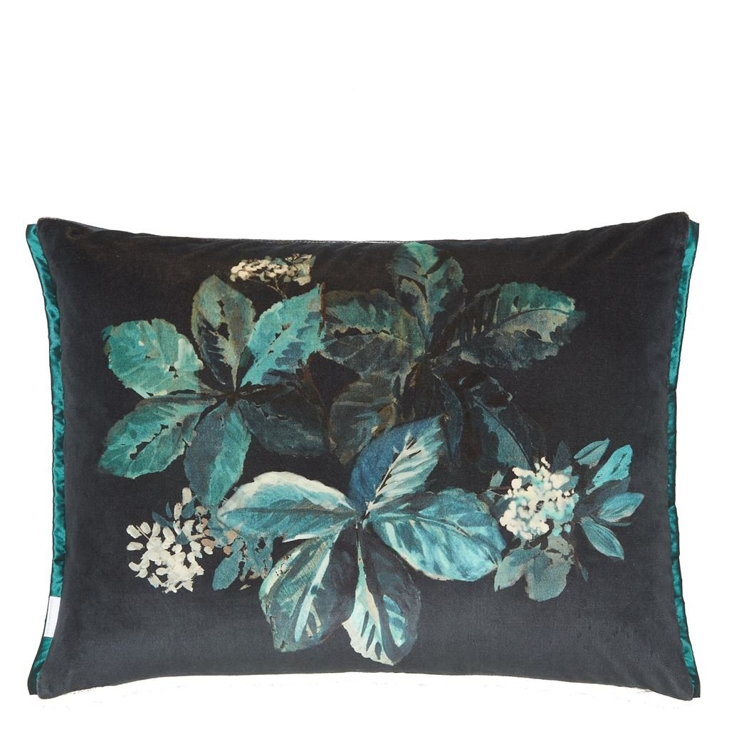 Pasqueflower Indigo Cushion - Reverse