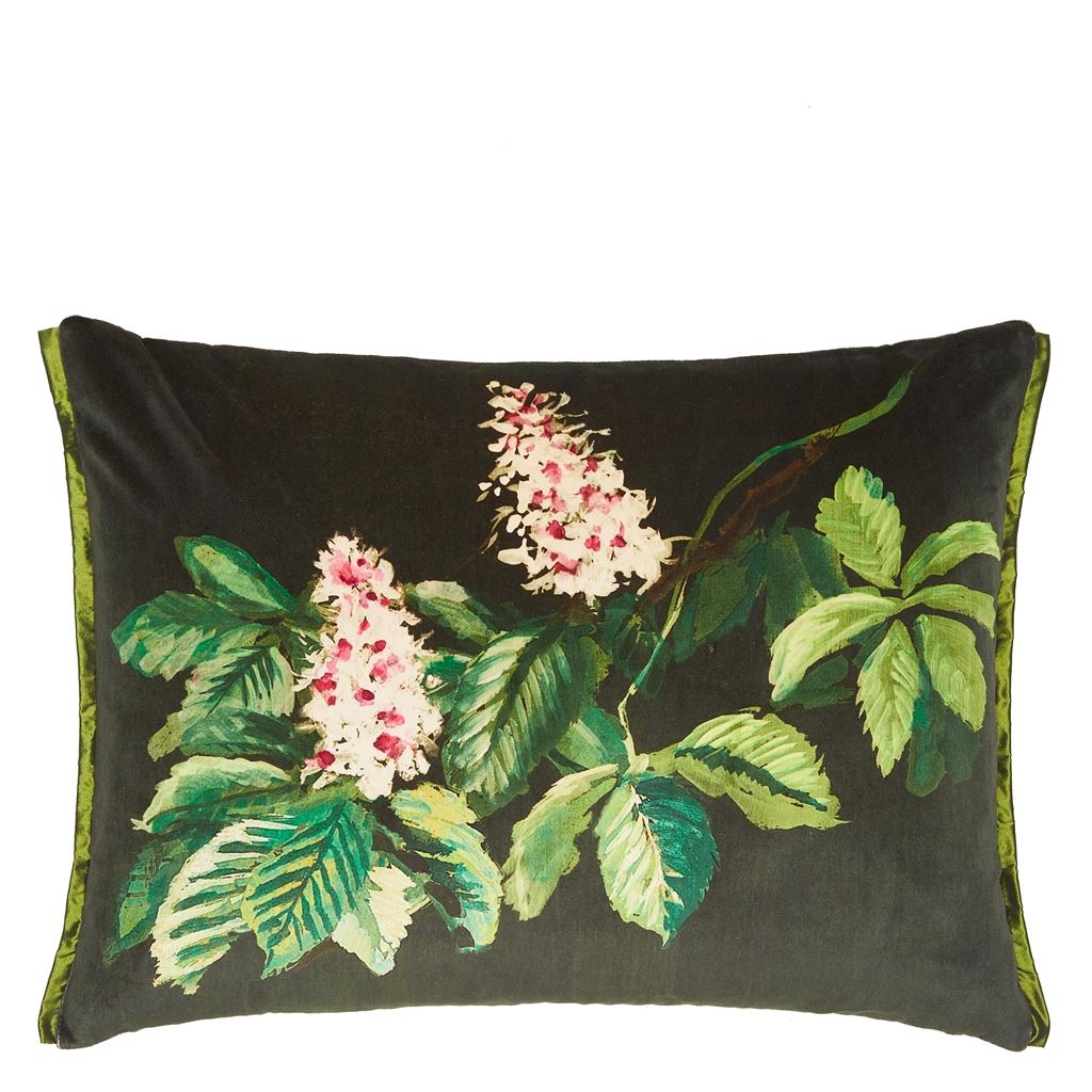 Pasqueflower Olive Cushion