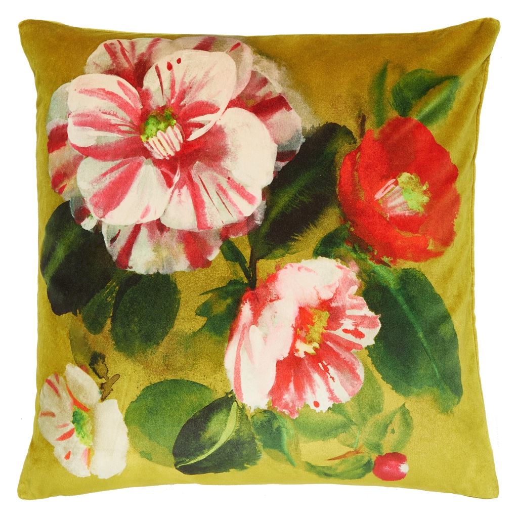 Camellia Velours Mimosa Cushion