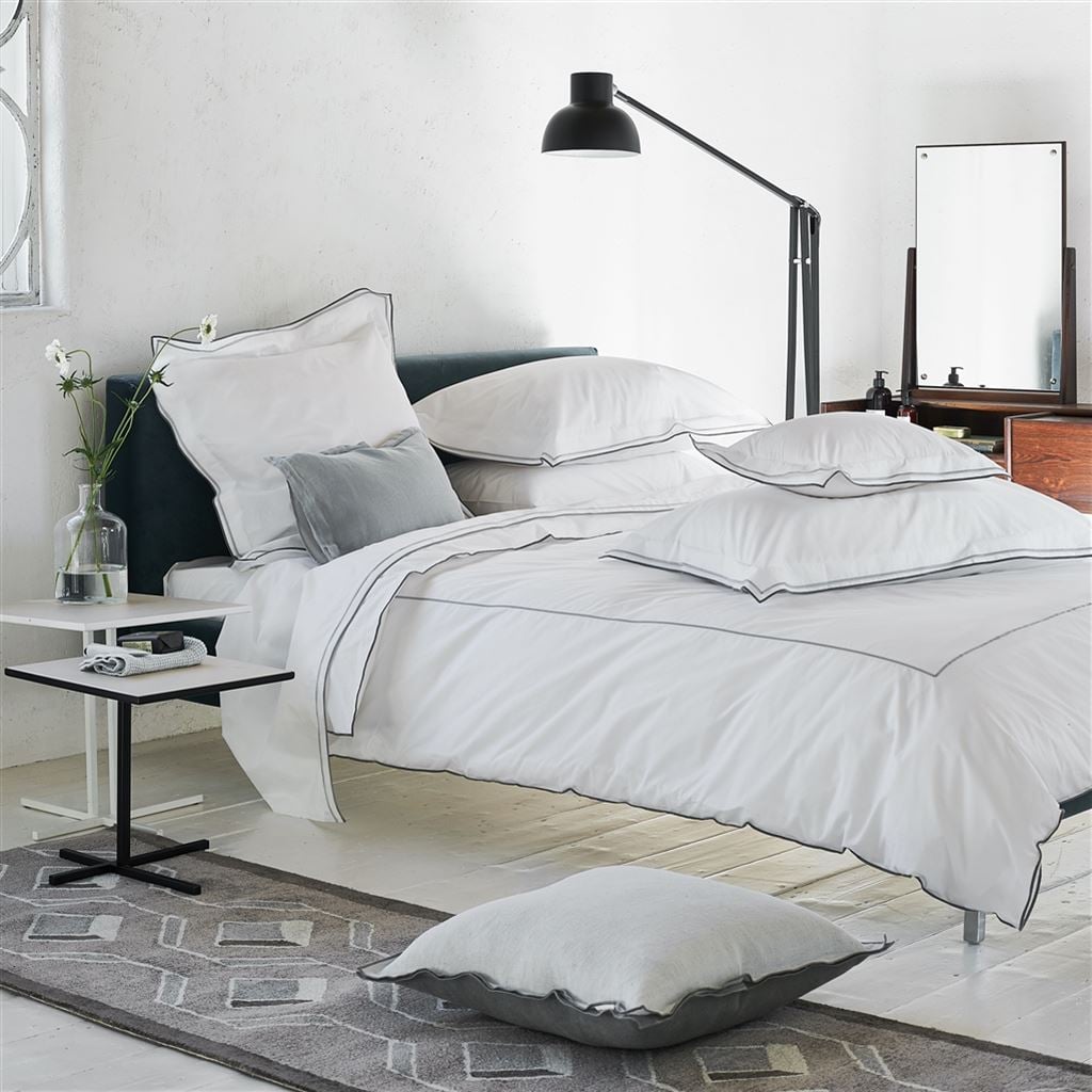 Astor Silver and Slate Cotton Bed Linen Set