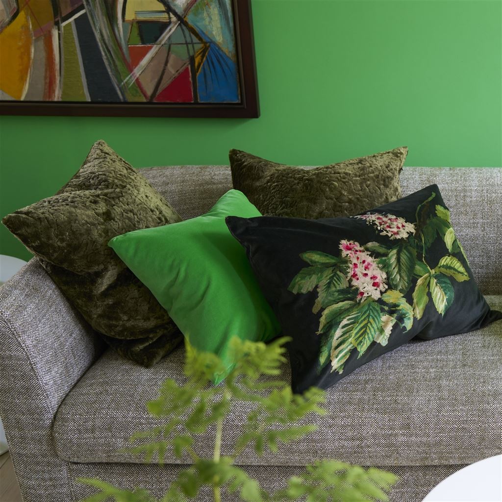 Pasqueflower Olive Cushion