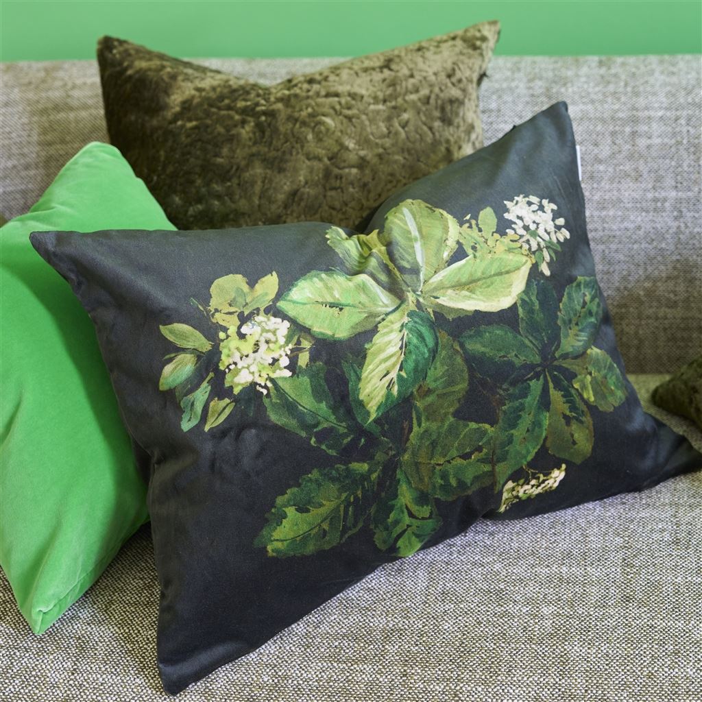 Pasqueflower Olive Cushion