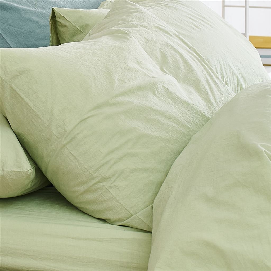 Loweswater Willow Green Organic Cotton Bed Linen Set