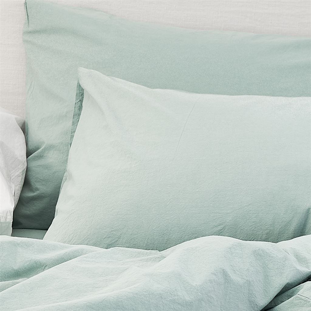 Loweswater Porcelain Green Organic Cotton Bed Linen Set