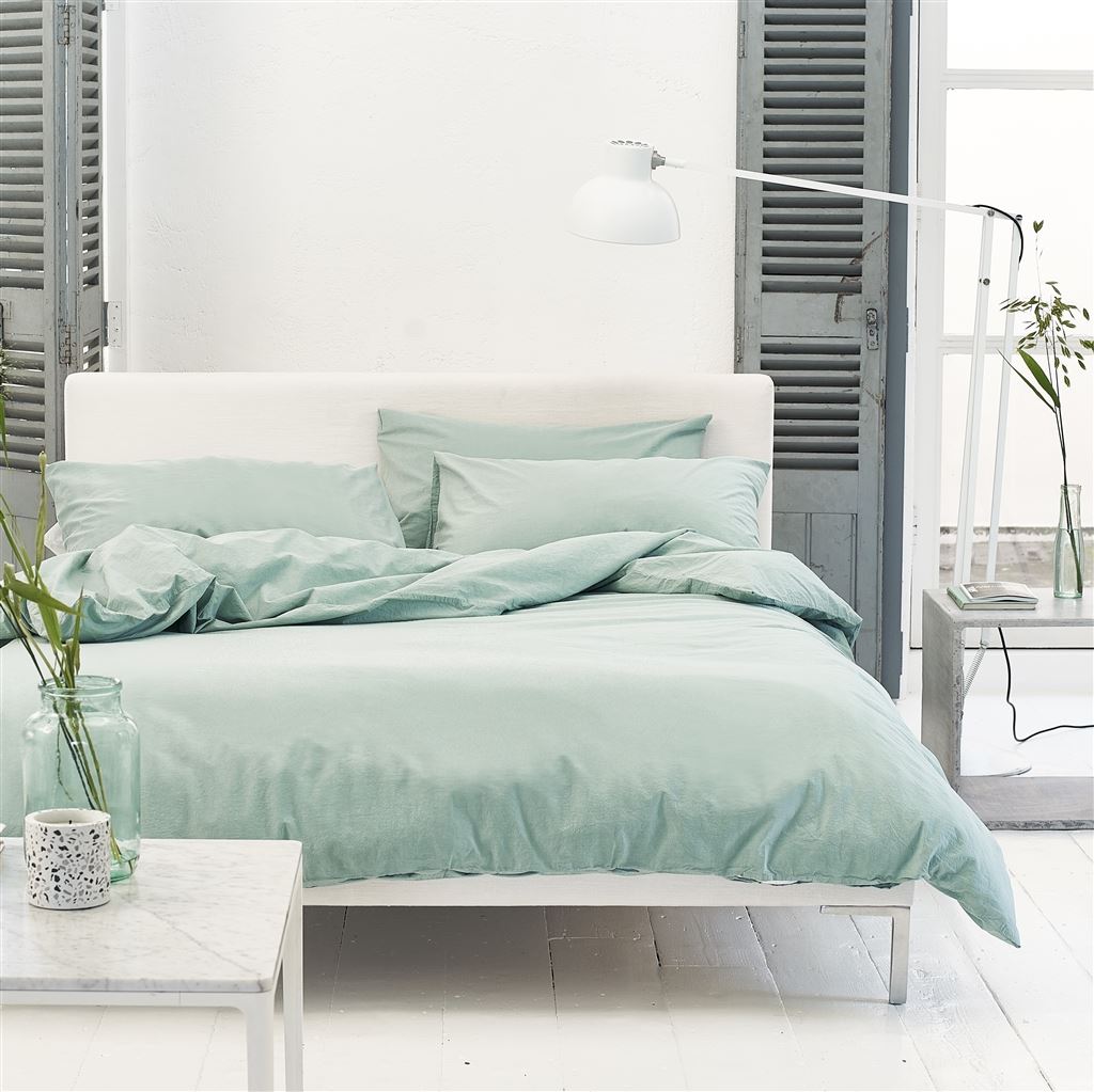 Loweswater Porcelain Green Organic Cotton Bed Linen Set