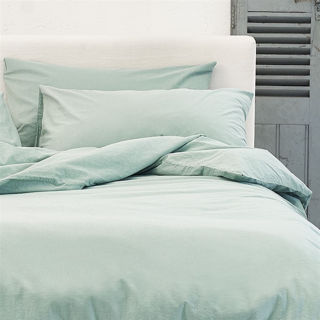 Loweswater Porcelain Green Organic Cotton Bed Linen Set