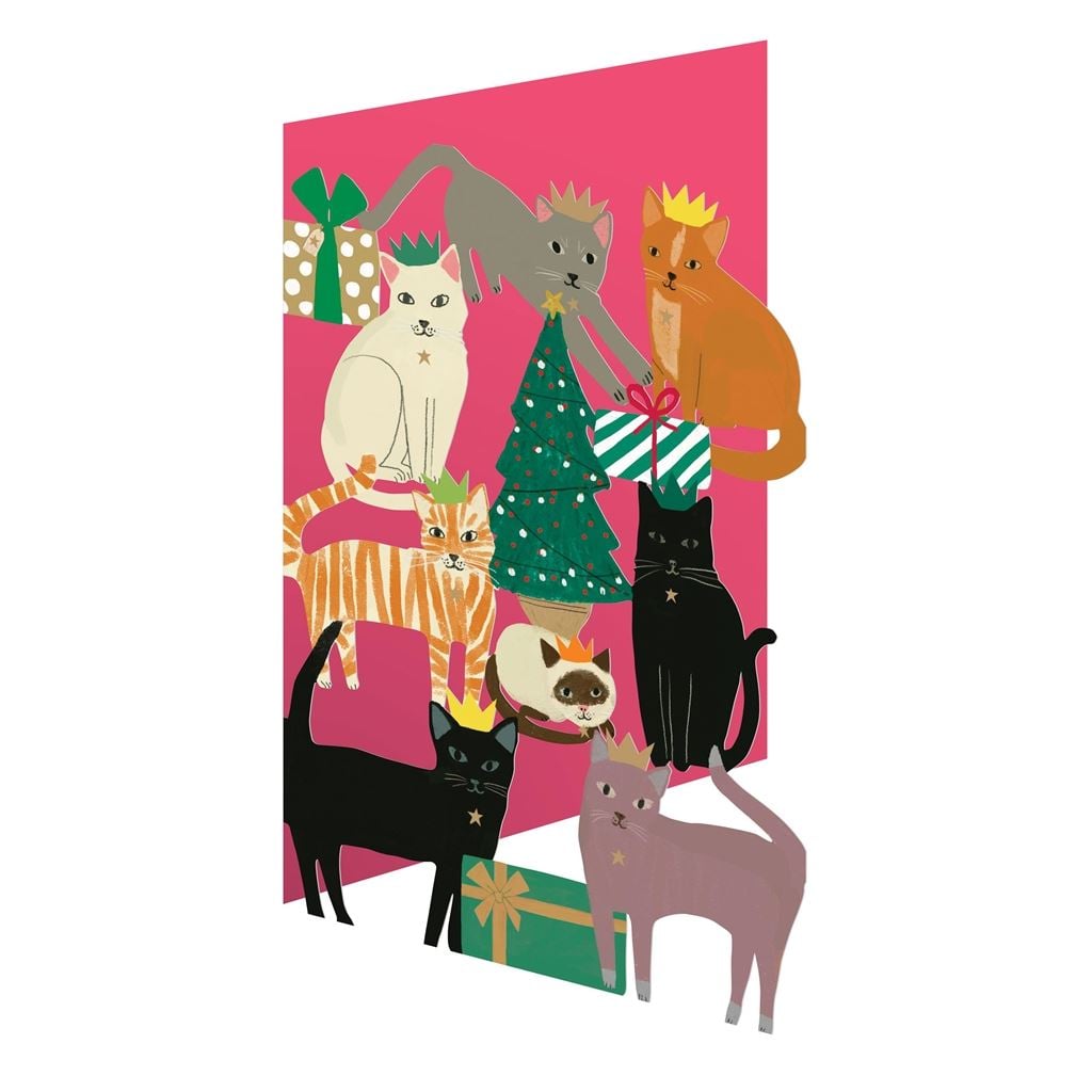 Cosy Cats at Christmas Pack of 5 Cards  - Reverse