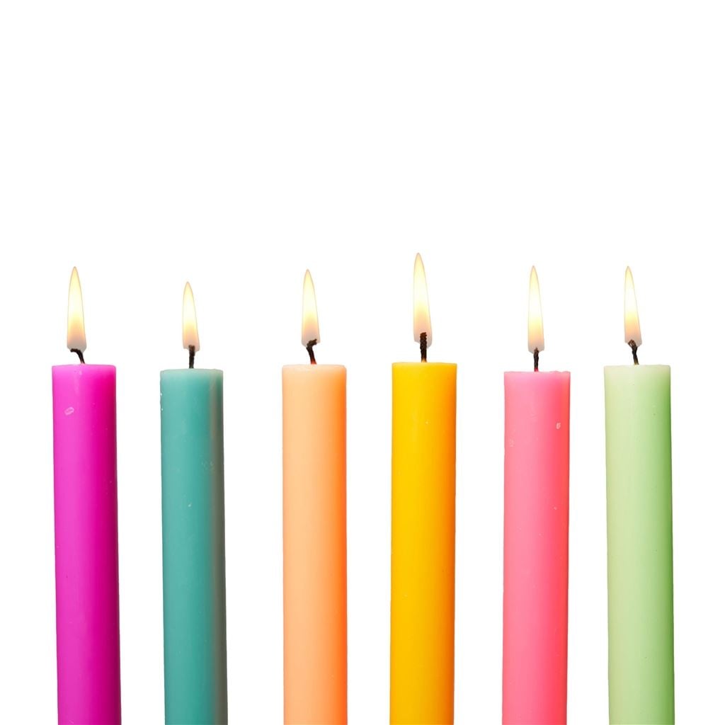 Set of 12 Dining Candles Neon Lights 