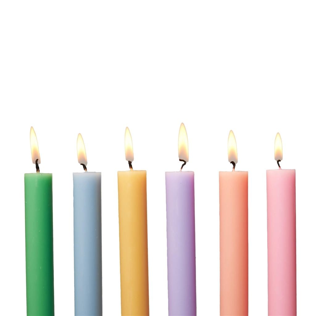 Set of 12 Dining Candles Pastels 